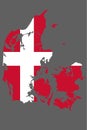 Map Denmark with flag europe cartography Royalty Free Stock Photo