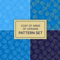 Vector pattern set with coat of arms of Ukraine Royalty Free Stock Photo
