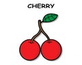 Cherry vector icon illustration design template on white background Royalty Free Stock Photo