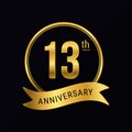 13th anniversary logo golden color