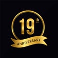 19th anniversary logo golden color