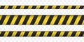 Yellow-black signal tape. Signal marking. Warning tape. Vector clipart isolated on white background.