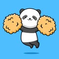 Cute cheerleader panda cartoon