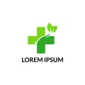 Logo healthy medicine nature leaf plant template.