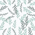 Seamless pattern with leaves illustration. nature background. hand drawn vector. beautiful leaf. doodle art for wallapaper, wall d