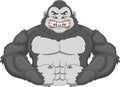 Cute muscle gorilla cartoon