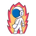 Cute angry astronaut cartoon