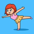 Cute girl ballerina cartoon design