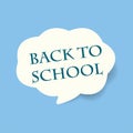 Back to school education vector design. Back to school text in a cloud speech bubble sticker to decorate educational learning. Vec Royalty Free Stock Photo