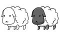 Cute sheep coloring page for kids Royalty Free Stock Photo