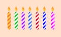 Colorful birthday candles vector in ice lolly style
