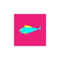 fish graphic design illustration on pink background for animation