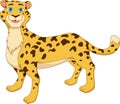 Cute cheetah cartoon on white background Royalty Free Stock Photo