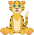Cute cheetah cartoon on white background Royalty Free Stock Photo
