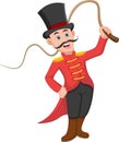 Circus ringmaster cartoon on white background