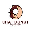 Chat donut logo design Royalty Free Stock Photo
