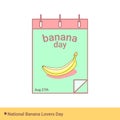 simple calendar illustration, to commemorate the national banana lovers day