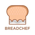 Bread and chef logo design Royalty Free Stock Photo