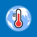 A symbol of global warming with a thermometer.