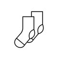 Elegant mens socks outline vector icon. EPS 10.... Cotton male product sign..... Stylish socks badge. Woolen clothin..