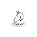 Line art style horse logo simple design Royalty Free Stock Photo