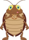 Cute cartoon cockroach eating cookies