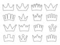 Set of Black Outline Crown