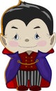 Cute colorful cartoon baby vampire character template. Halloween vector illustration Royalty Free Stock Photo