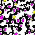 Unusual abstract vector seamless artwotk with wave shapes and dots