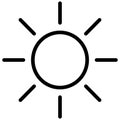 Sun icon . Brightness sign, Intensity Setting Vector