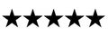 Black five stars icon vector. Rating sign