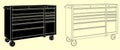 Rolling Tool Cabinet,rolling tool chest,outline withe silhouette.