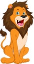 Cute lion cartoon on white background Royalty Free Stock Photo