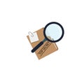 Private investigator desk with top secret envelopes Royalty Free Stock Photo