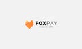 Vector trendy minimalist red fox pay head logo Design in flat style Royalty Free Stock Photo