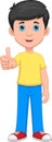 Cartoon young boy thumbs up Royalty Free Stock Photo