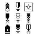 Military rank icon set. Royalty Free Stock Photo