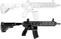 HK416 is a gas-operated assault rifle chambered for the 5.56Ãâ45mm NATO cartridge.