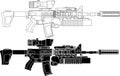 coloring book Colt M4A1 SOCOM Carbine,The M4A1 is a shortened, fully automatic version of the M16A2.