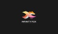 Modern Gradient fox infinity logo design vector template Royalty Free Stock Photo