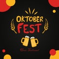 oktoberfest beer festival post banner template yellow black red Royalty Free Stock Photo