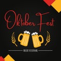 oktoberfest beer festival post banner template yellow black red Royalty Free Stock Photo
