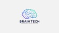 brain tech logo creative connect vector Design