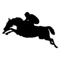 Horse racing , silhouette running horse . Horse rider silhouette Royalty Free Stock Photo