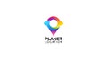 planet location logo design and vector illustration Royalty Free Stock Photo