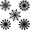 Set of Snowflakes outline icons isolated Decorative elements for Christmas and New Year design. Royalty Free Stock Photo