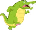 Cartoon cute crocodile running Royalty Free Stock Photo