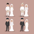 Cute wedding bride couple hijab collection for wedding invitation card