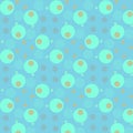 seamless pattern with circles blue and yelllow