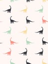 Seamless dinosaurs background pattern